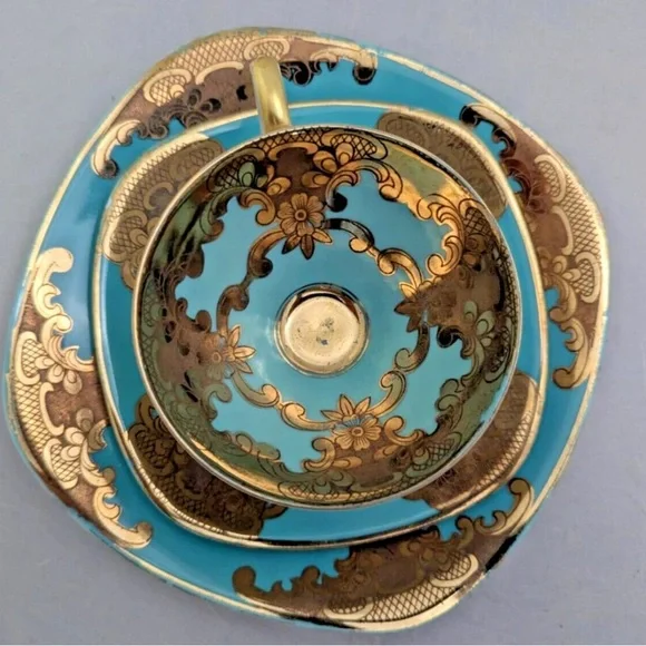 Ceramic Art Piece set - Tiffany & Gold